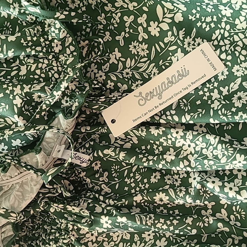 Women's Sling Dress Floral A-Line Dress Holiday Print Adjustable Length - Picture 7 of 7